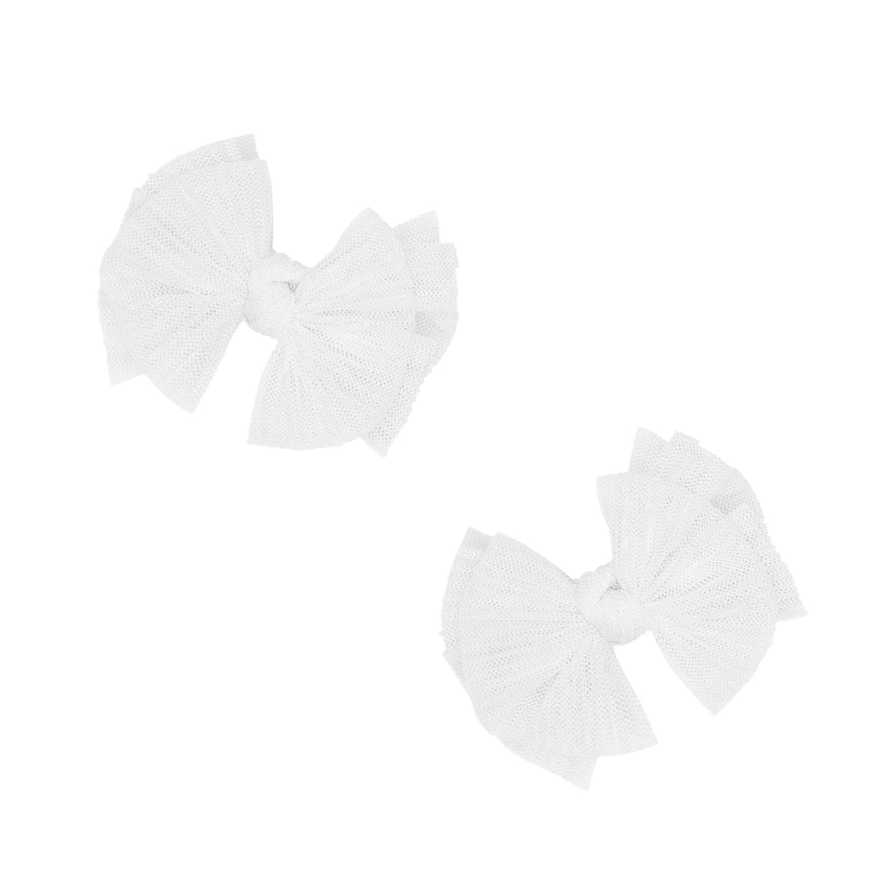 Baby Bling Tulle Baby FAB Clips / Pleated White
