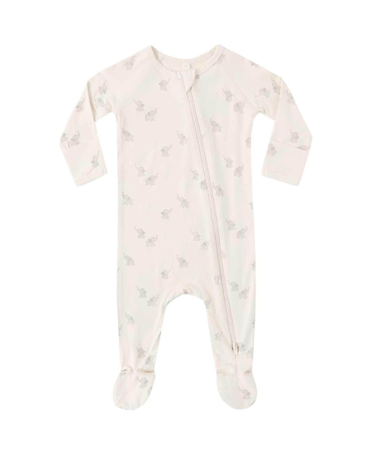 Quincy Mae Bamboo Zip Footie / Elephants
