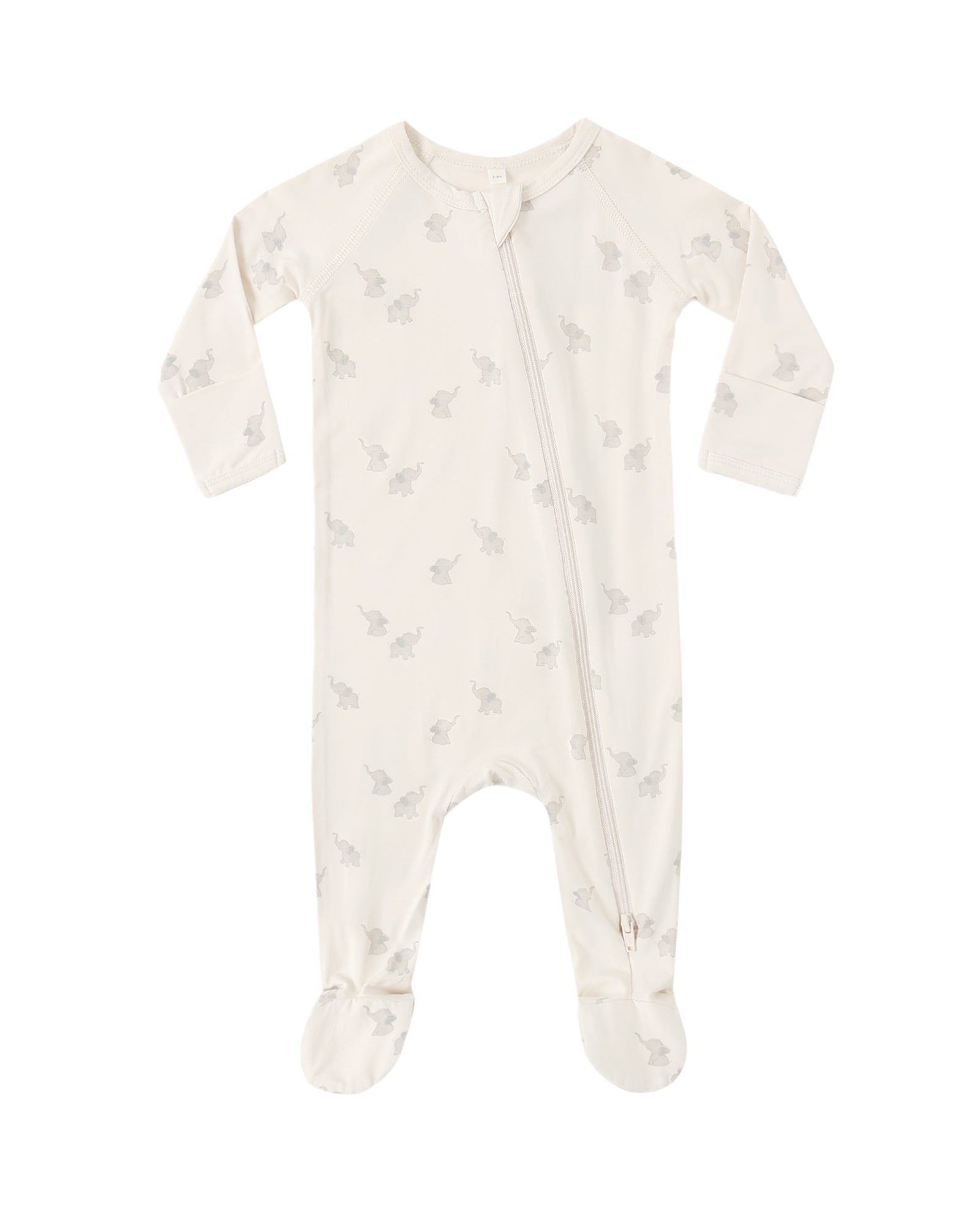 Quincy Mae Bamboo Zip Footie / Elephants