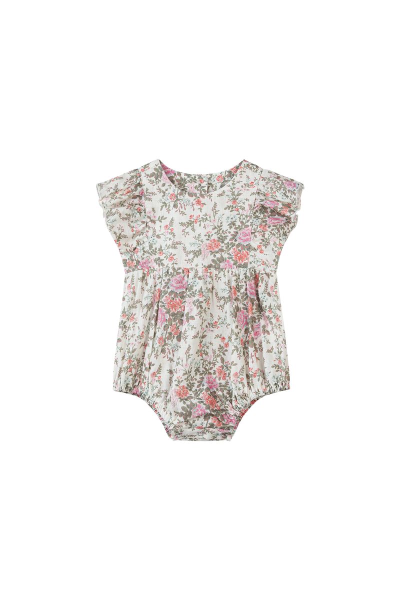 Vignette Miranda Bubble Romper / Pink Cottage Floral