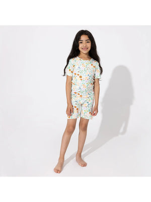 Bellabu Bear Bamboo Kids Pajama Short Set / Summer Floral