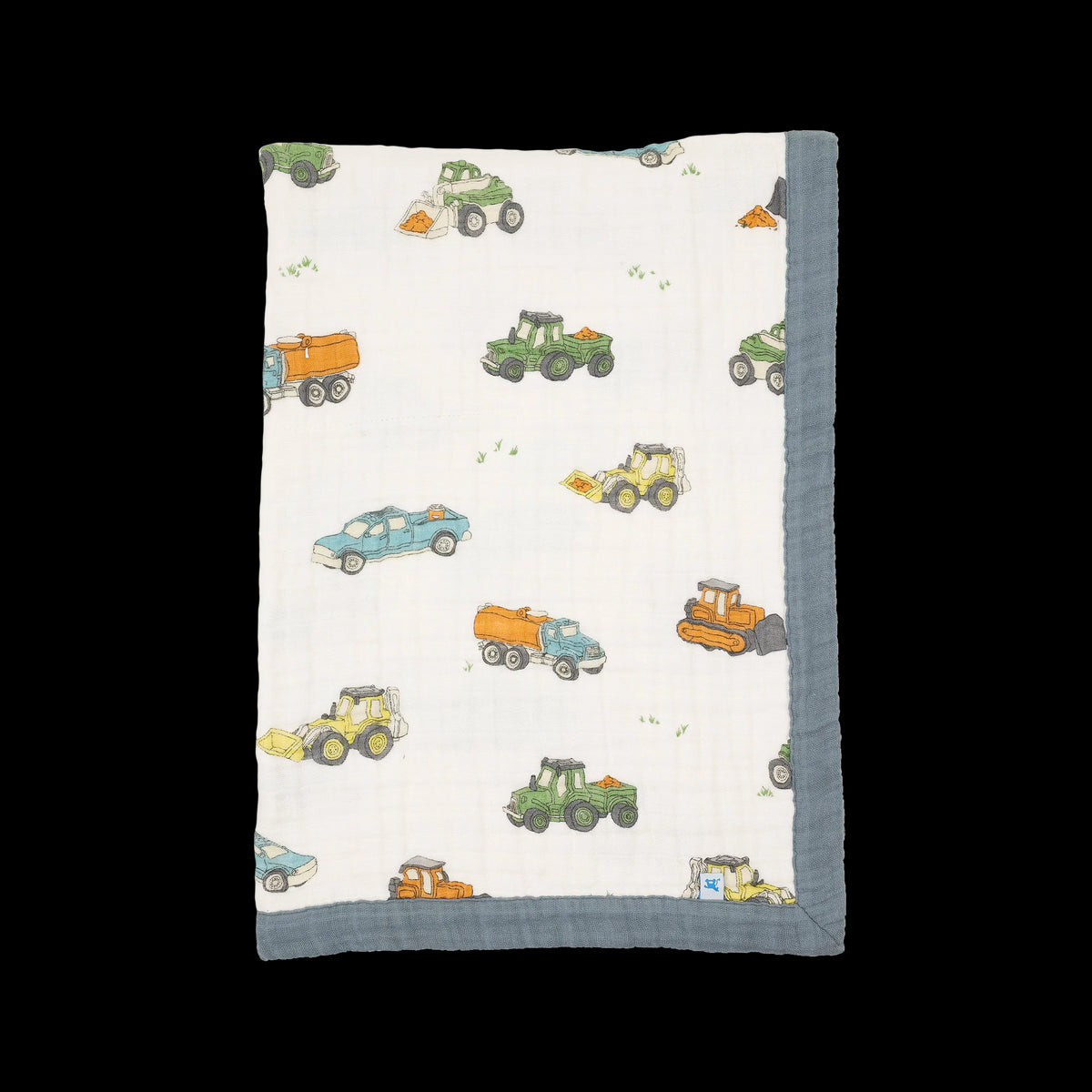 Little Unicorn Cotton Muslin Baby Quilt (30"x40") / Work Trucks