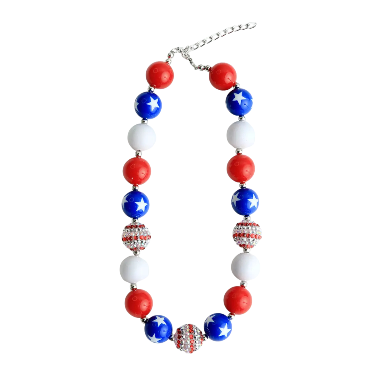 Red, White, & Blue Beaded Necklace