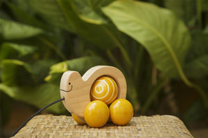 Spinning Snail Baby Toy - Yellow