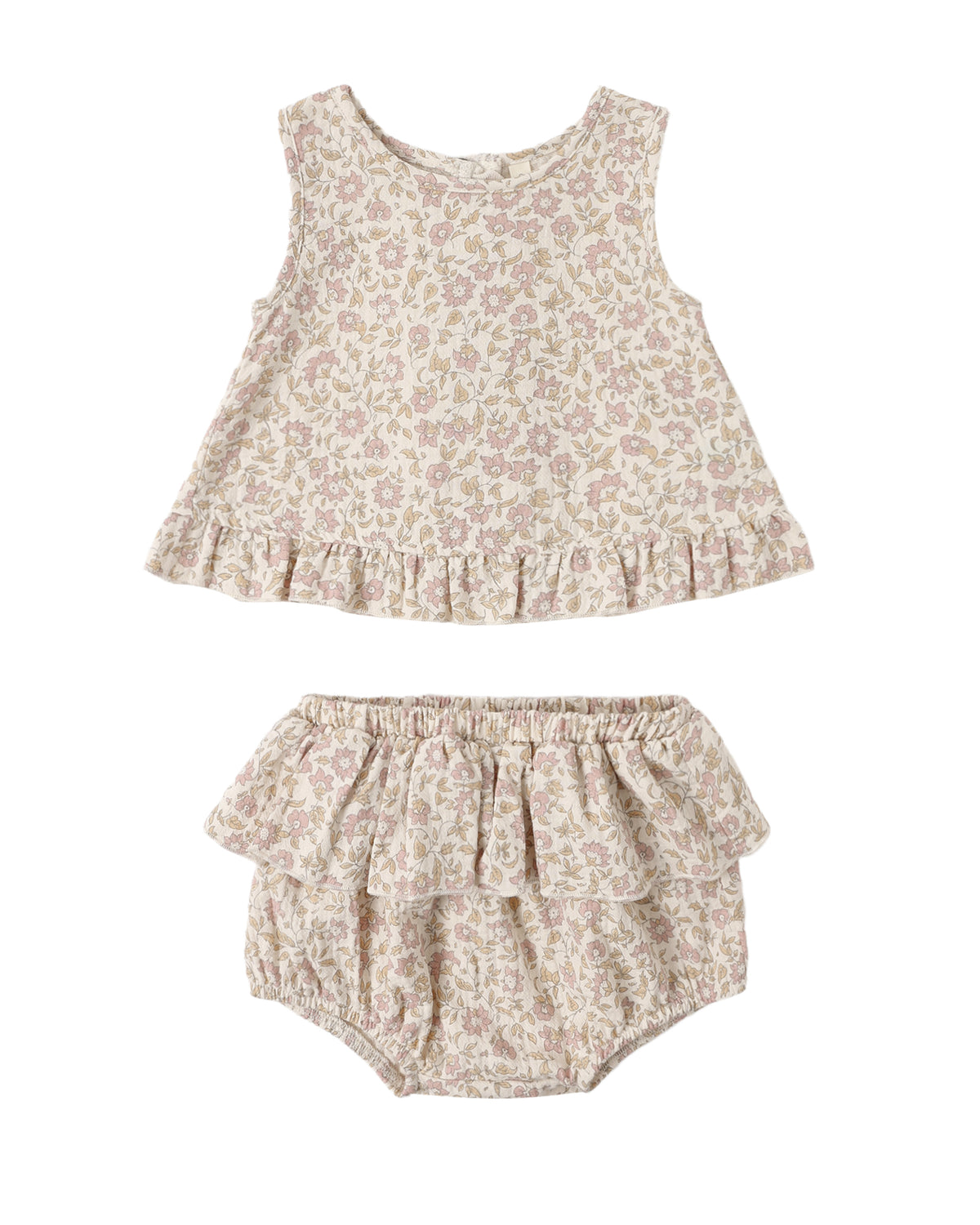 Quincy Mae Ruffled Tulip Top + Bloomer Set / Dahlia