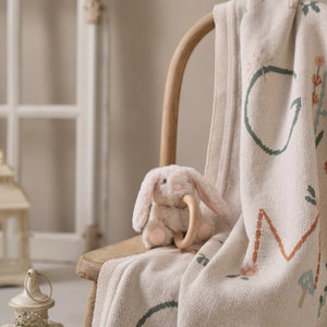 Elegant Baby Ring Rattle Plush / Taupe Bunny