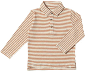 Me & Henry Spencer Polo / Pumpkin & White Stripe