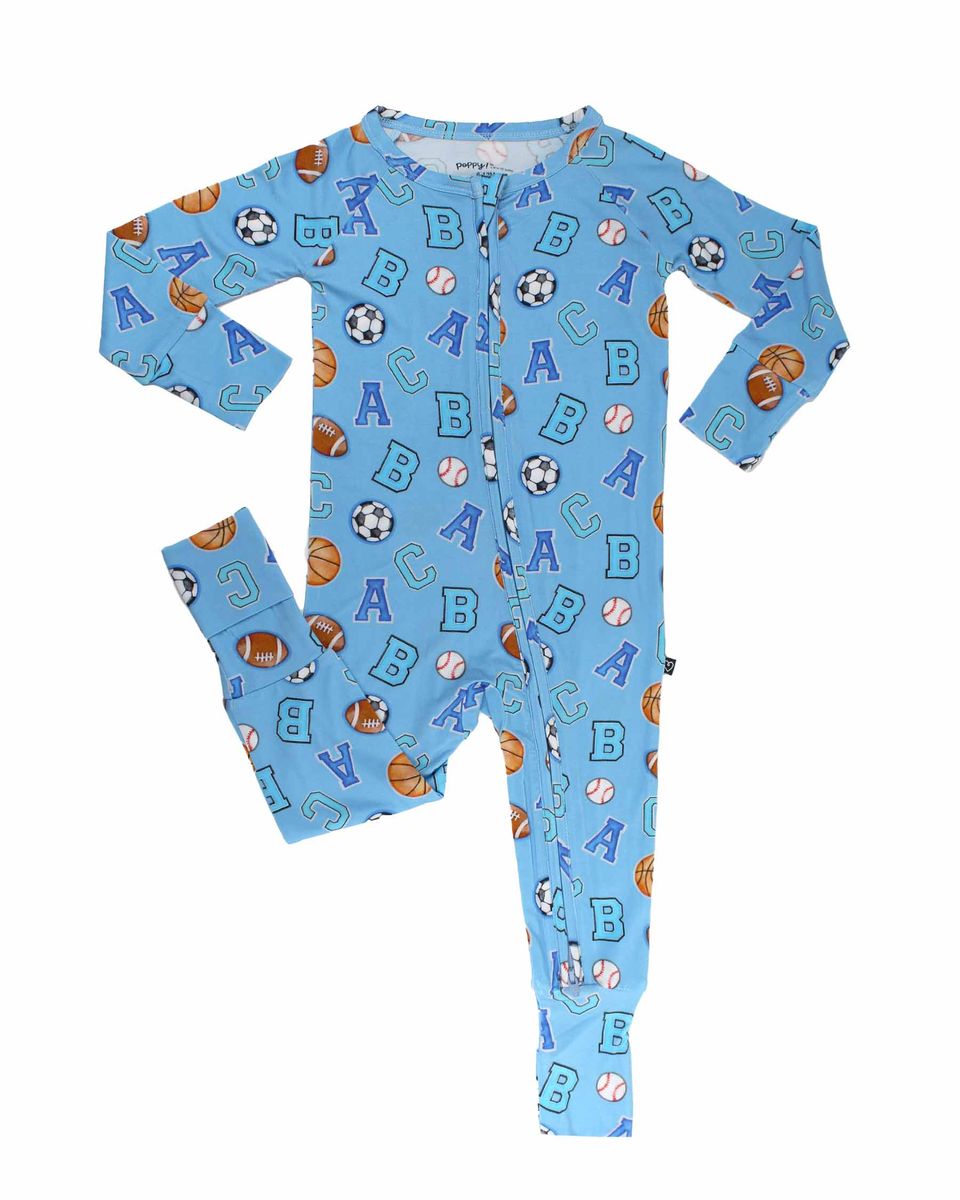 Lev Baby Poppy Convertible Romper / Sports Alphabet (Andrew)