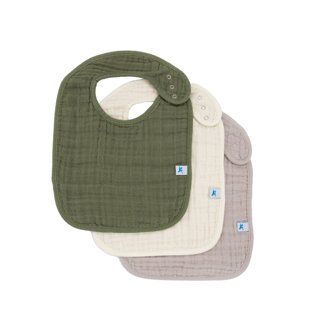 Little Unicorn Cotton Muslin Classic Bib 3 Pack / Fern