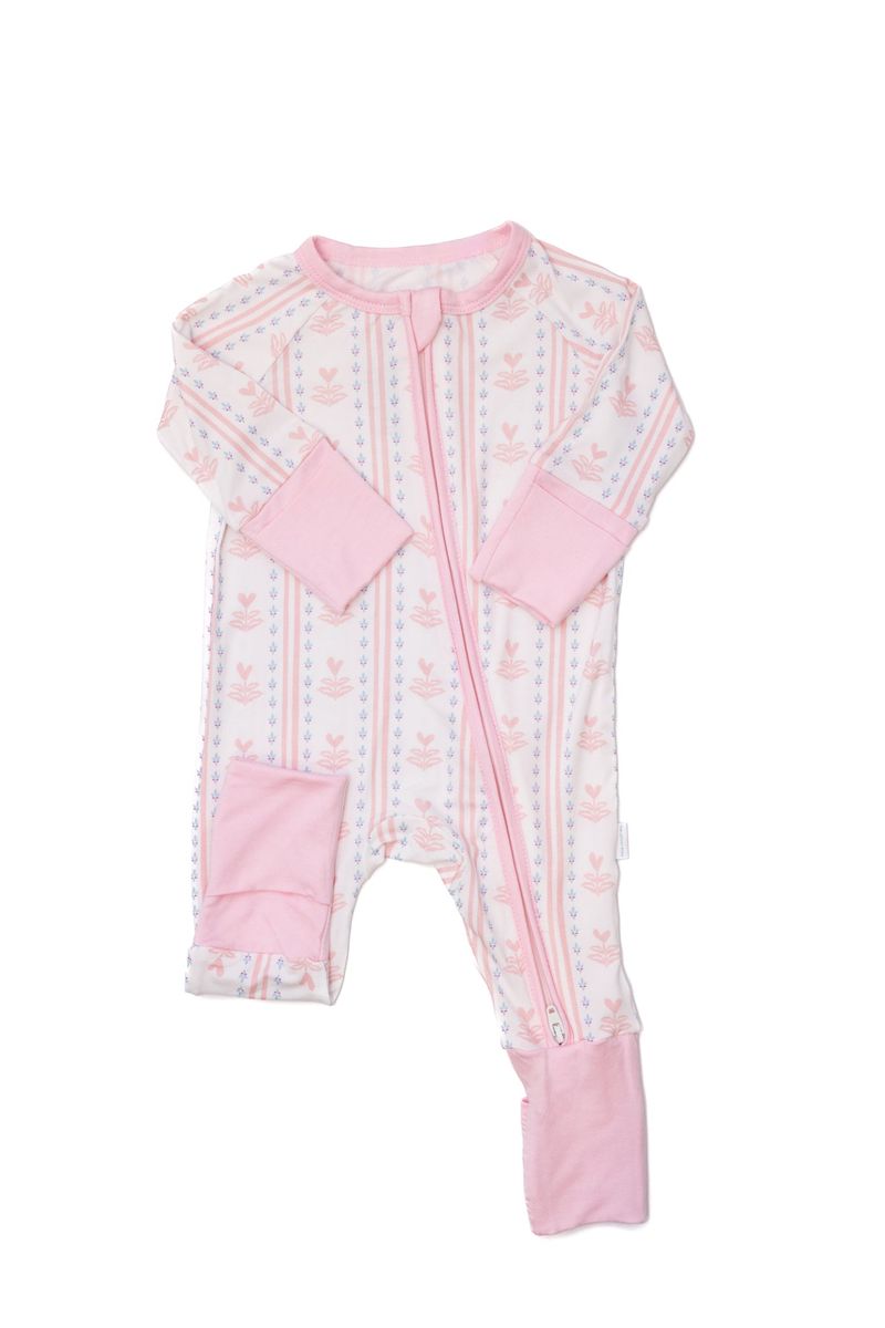 Convertible Zip Sleep Romper / Sweet Hearts