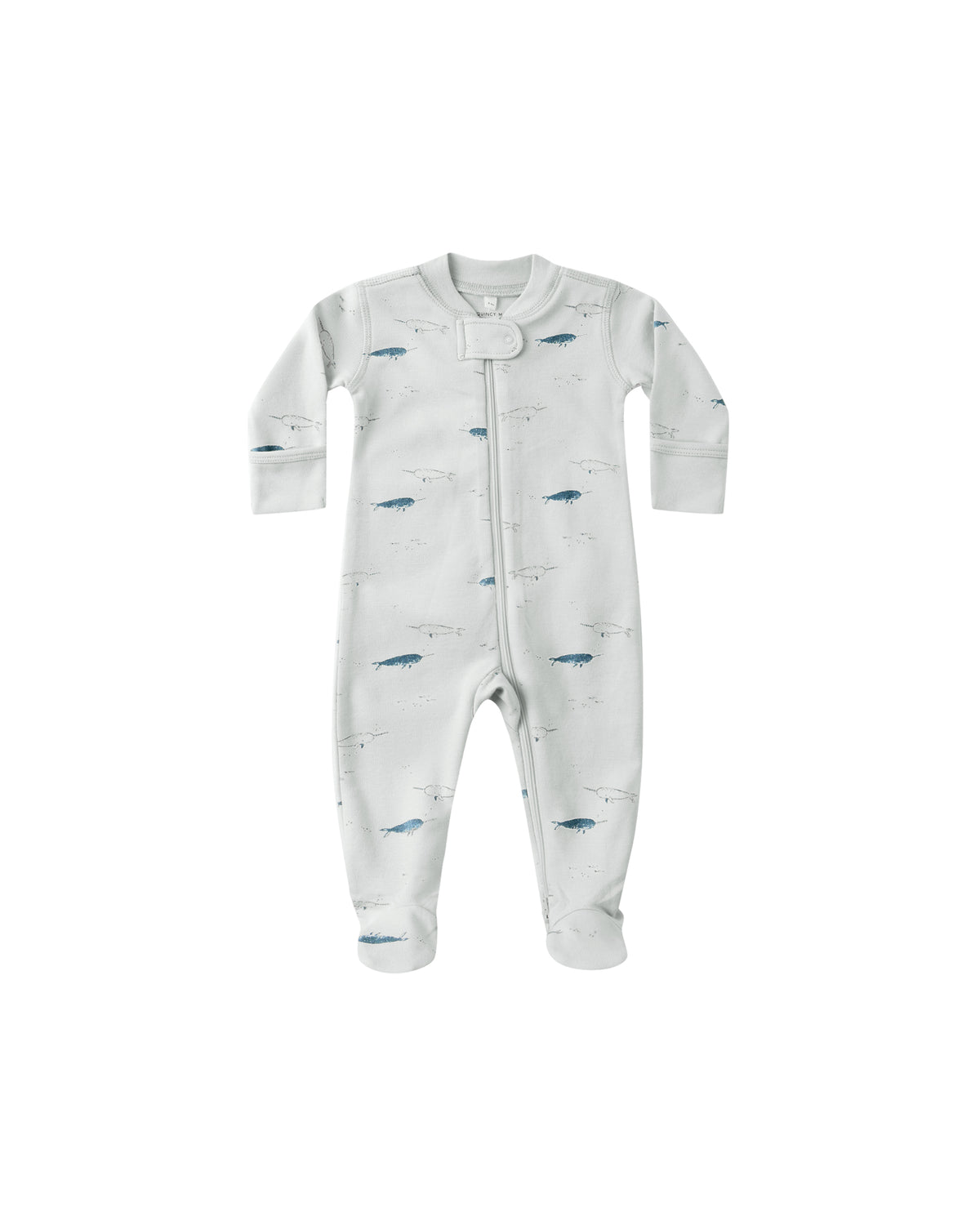 Quincy Mae Bamboo Zip Footie / Narwhals