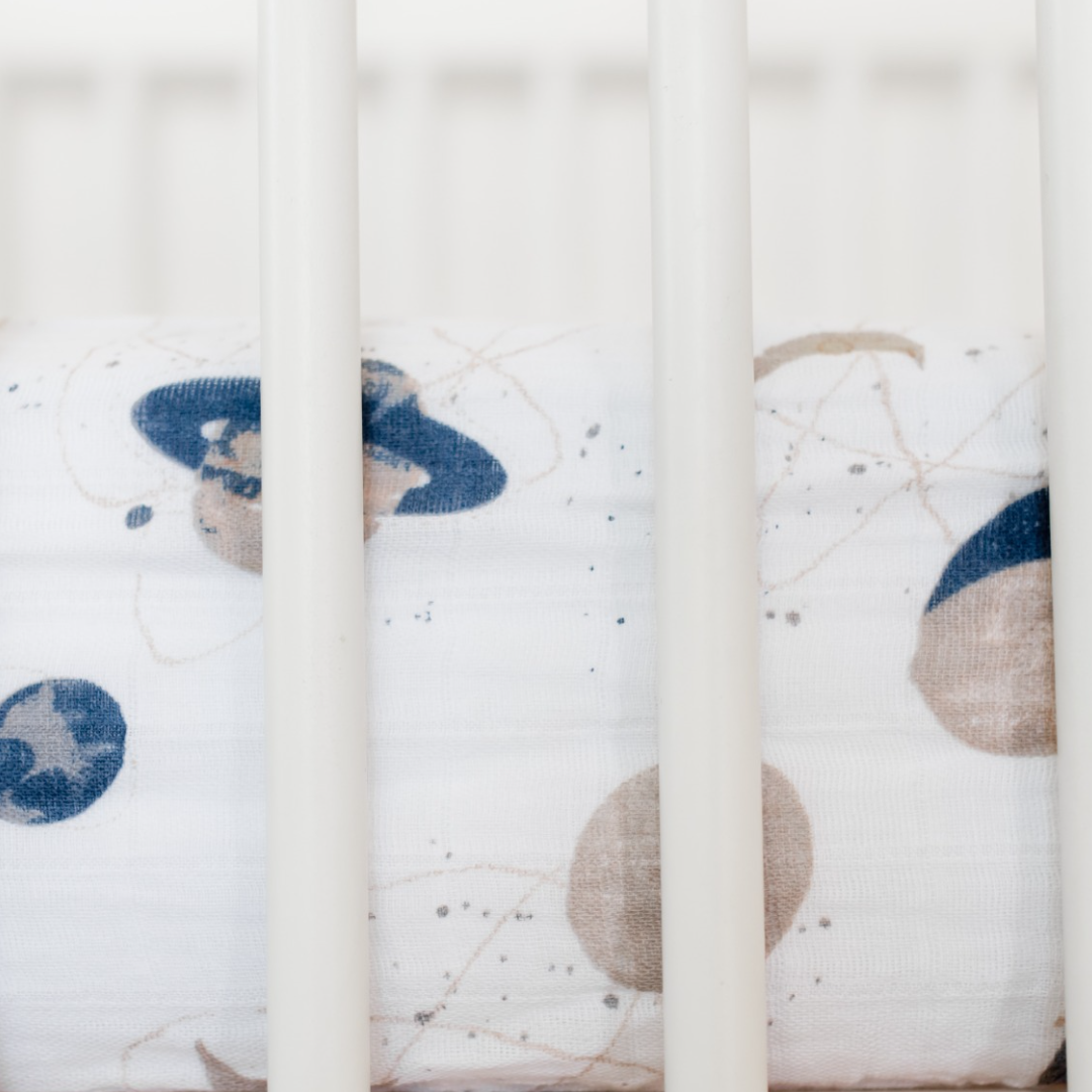 Little Unicorn Cotton Muslin Crib Sheet / Planetary