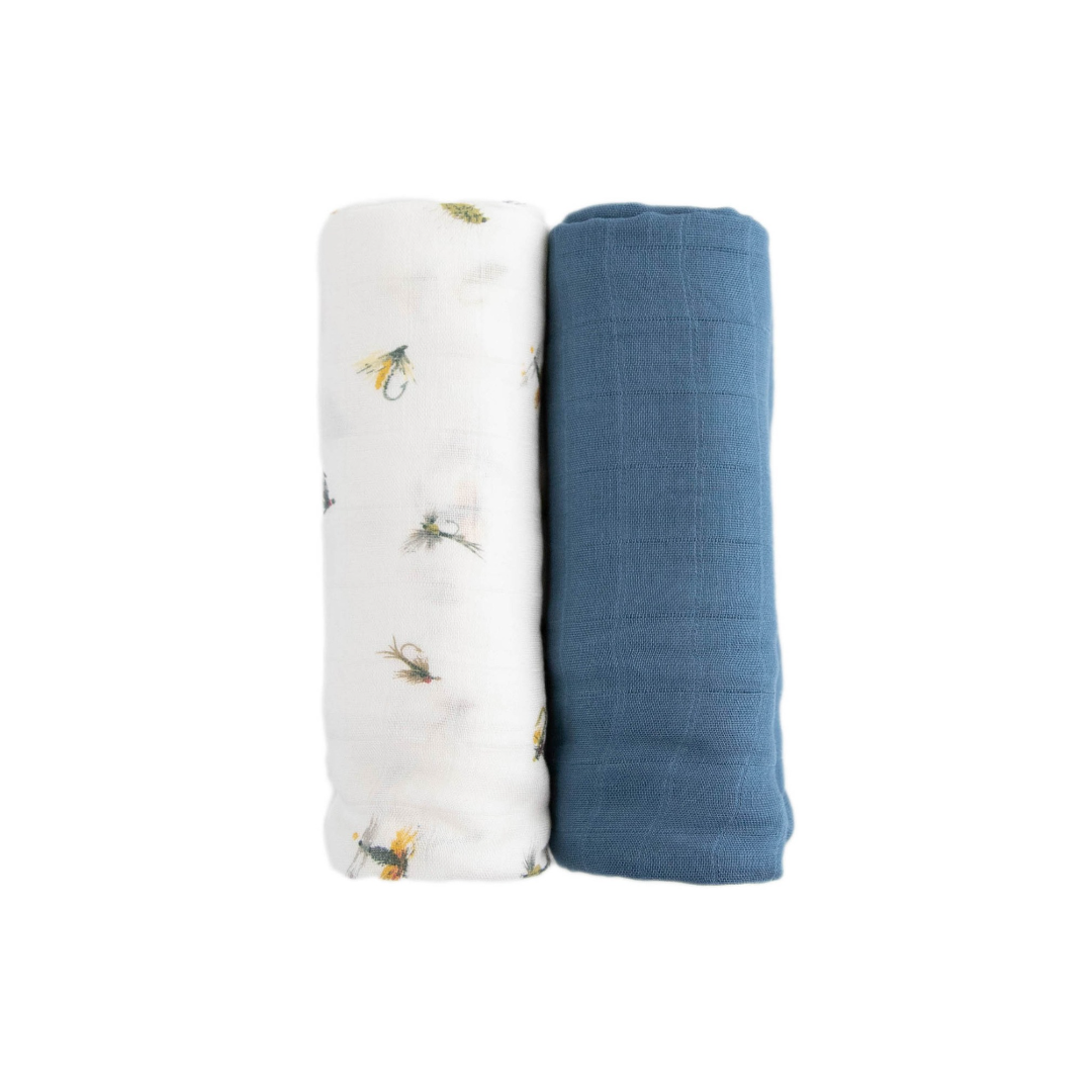 Little Unicorn Deluxe Muslin Swaddle Set / Gone Fishing
