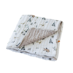 Little Unicorn Cotton Muslin Original Quilt (47"x47") / Forest Friends