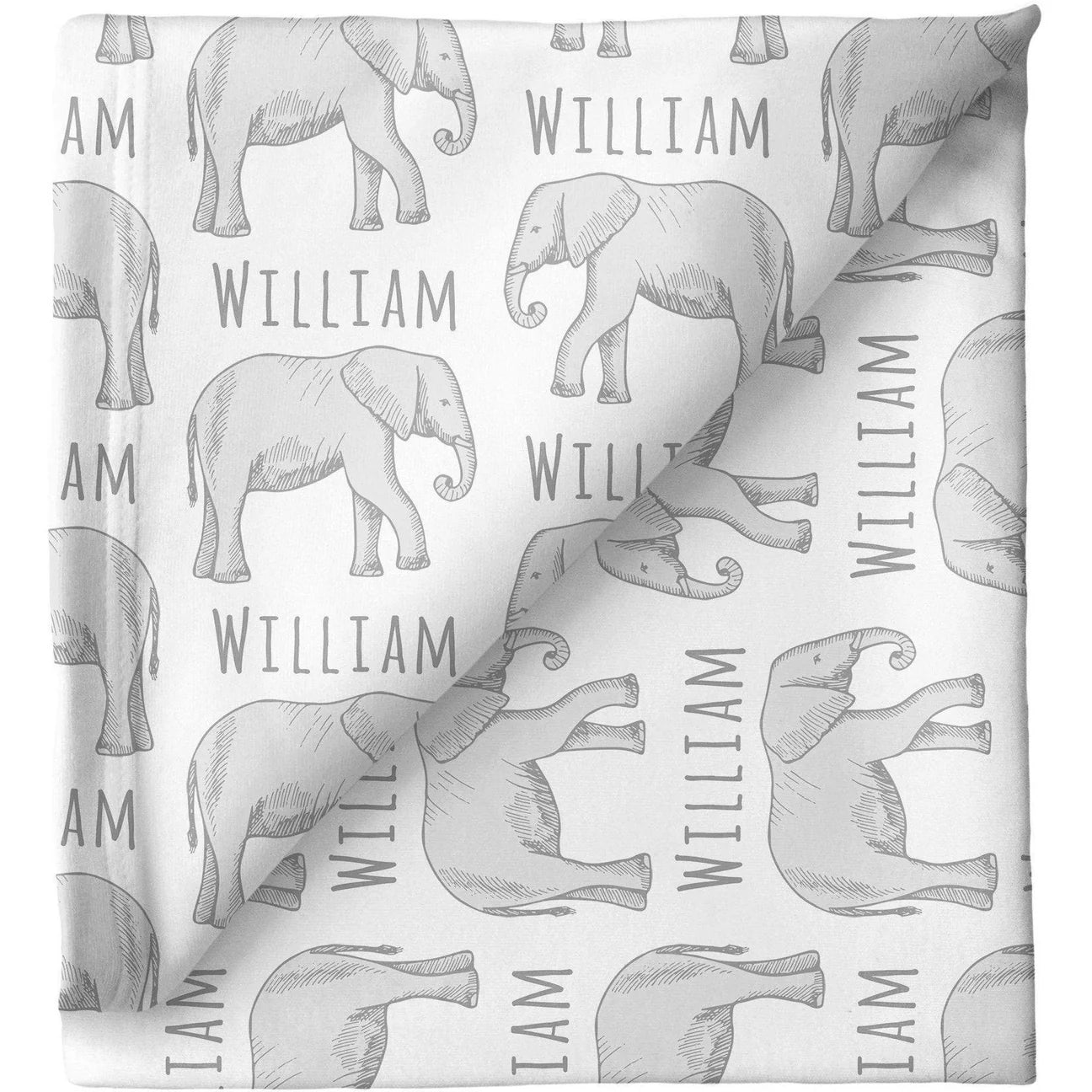 Personalized Stretchy Blanket | Elephant Gray