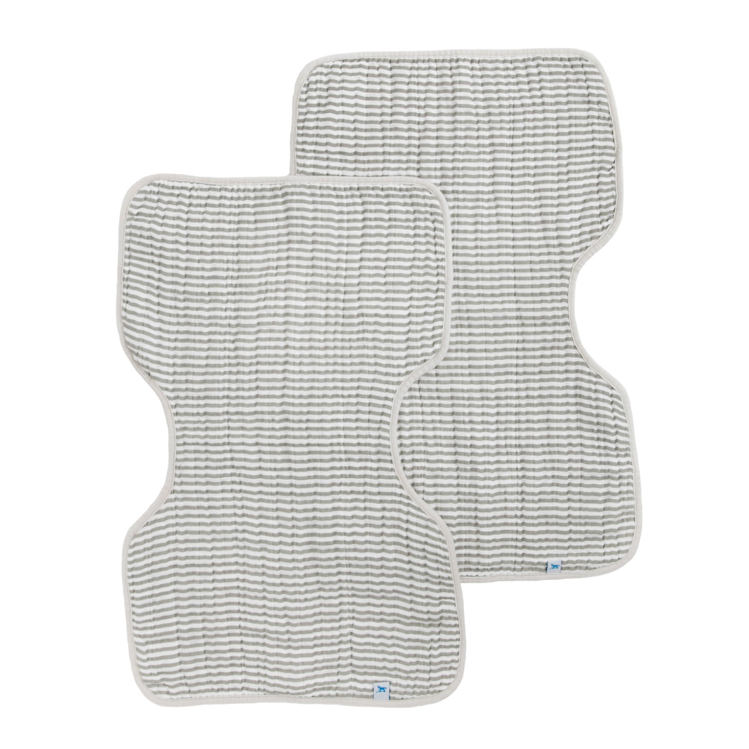 Little Unicorn Cotton Muslin Burp Cloth 2 Pack / Grey Stripe