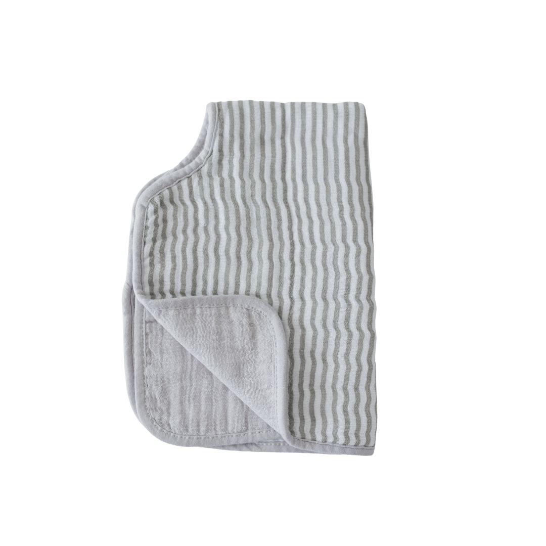 Little Unicorn Cotton Muslin Burp Cloth / Grey Stripe