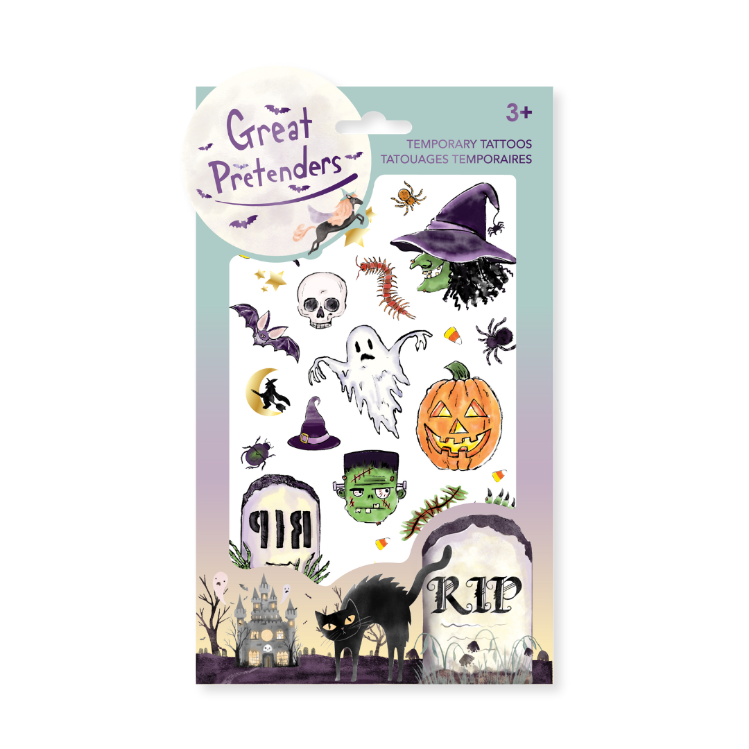 Halloween Characters Temporary Tattoos (Set of 2 Sheets) – Baking Time Club