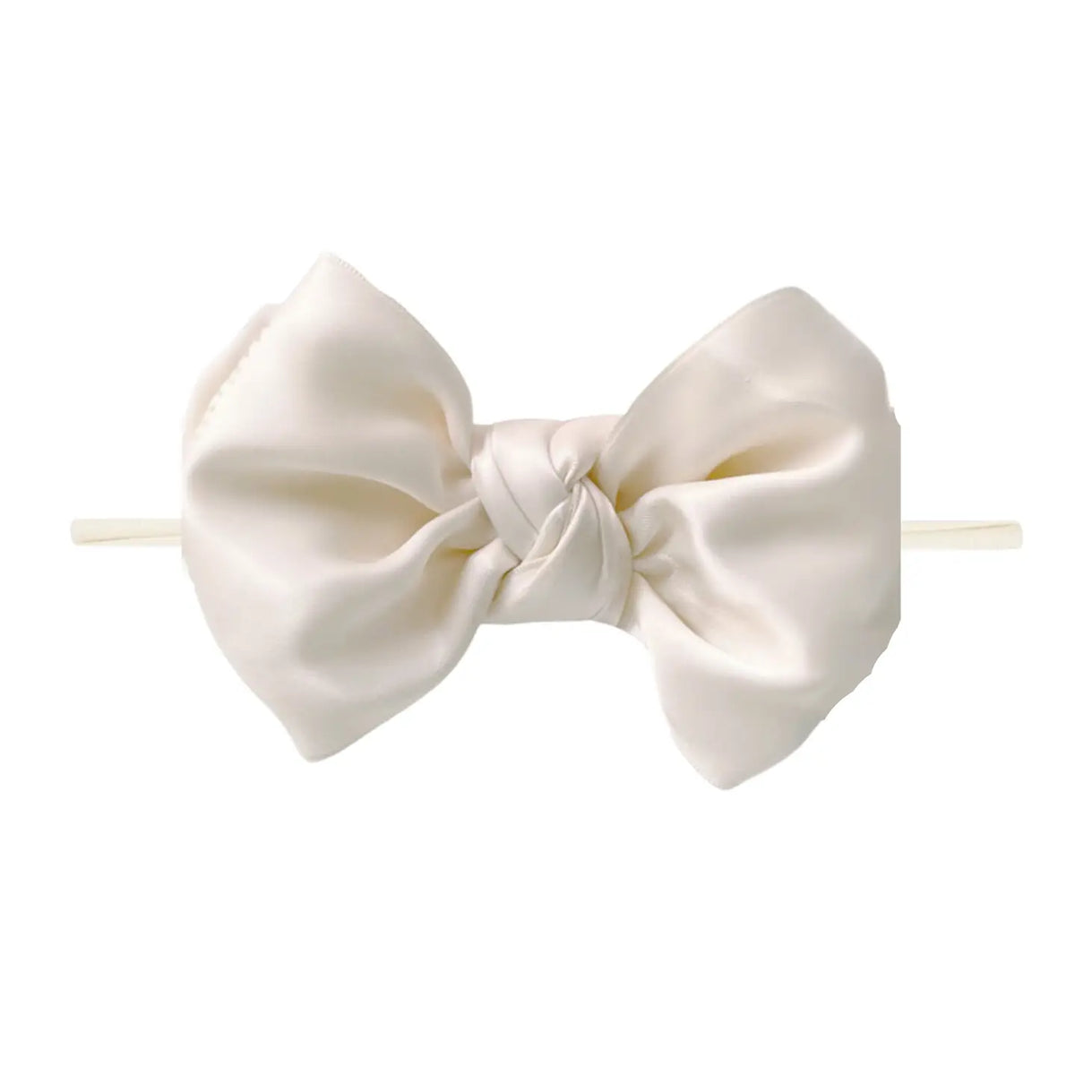 Baby Bling Satin FAB-BOW-LOUS Skinny Headband / Ivory