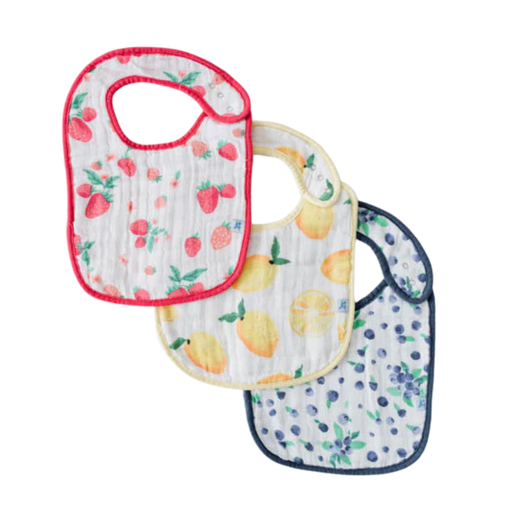 Little Unicorn Cotton Muslin Classic Bib 3 Pack / Berry Lemonade