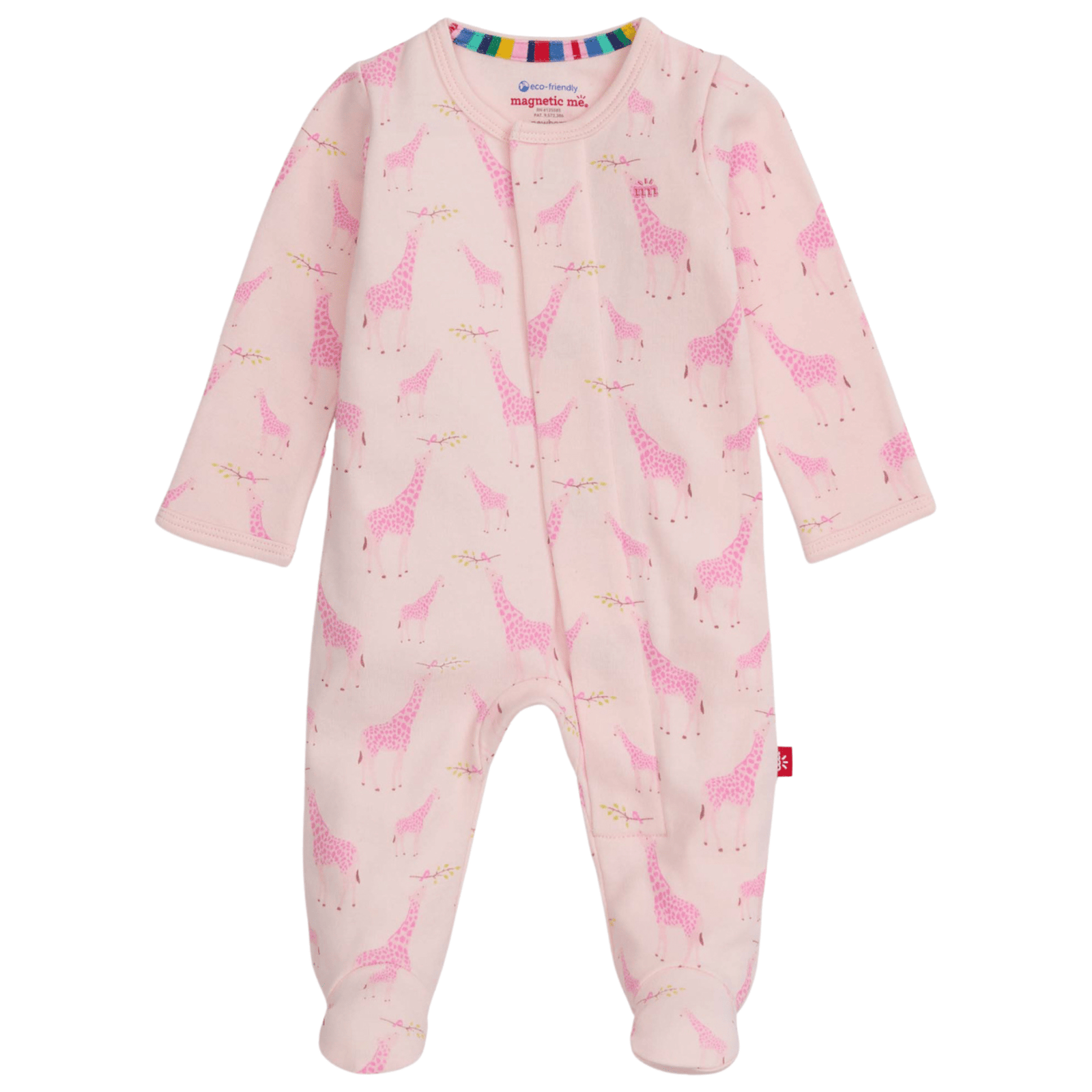 Magnetic Me Magnetic Organic Cotton Footie / Pink Jolie Giraffe - Suite Child