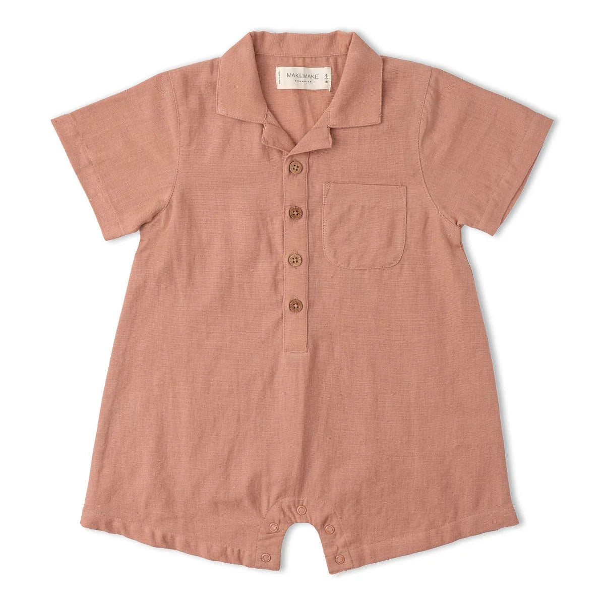 Organic Collared Romper / Clay