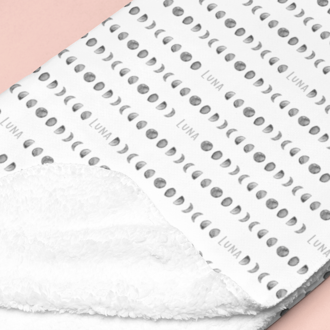 Sherpa-Lined Personalized Blanket | Moon Phases