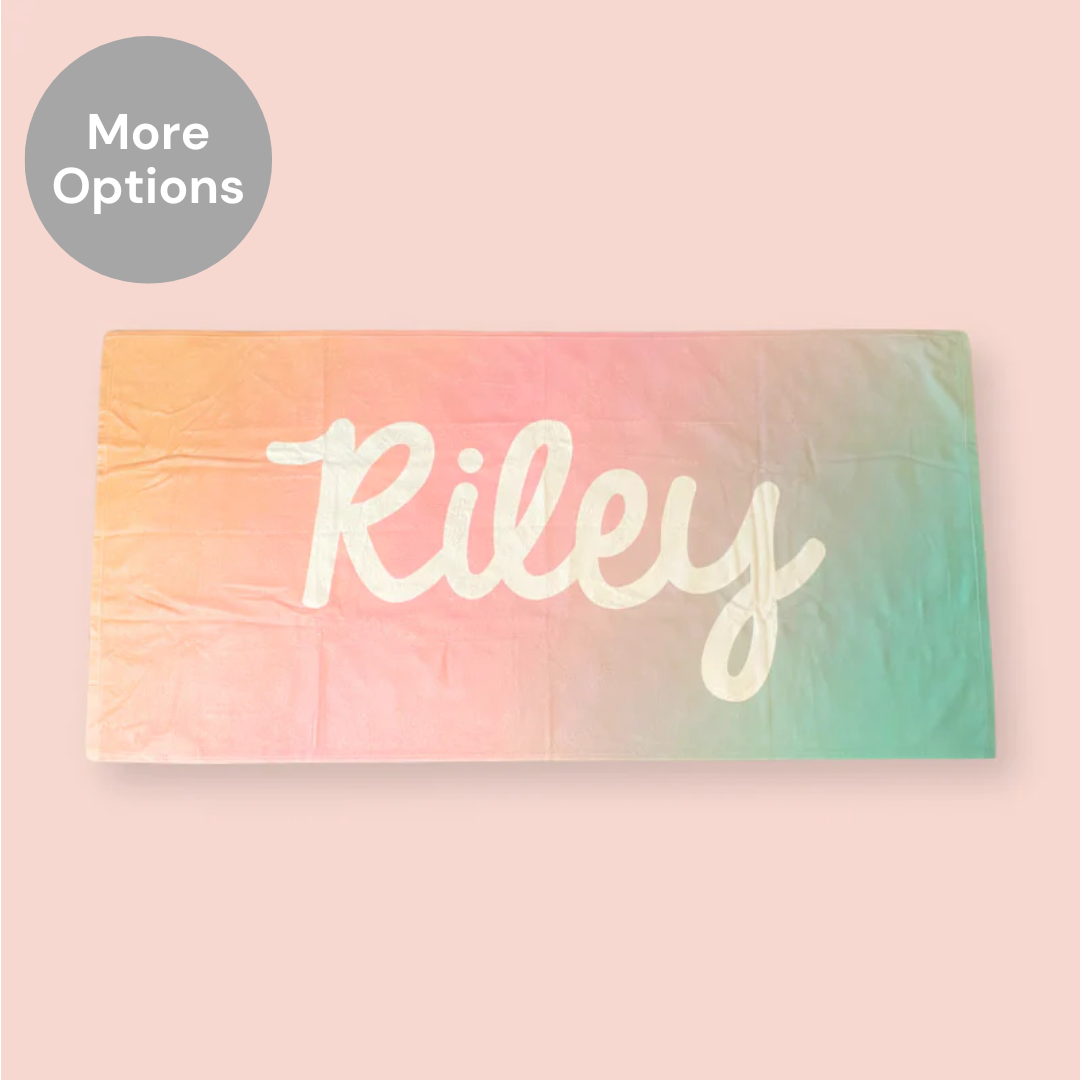 Personalized Towel | Centered Name on Ombre