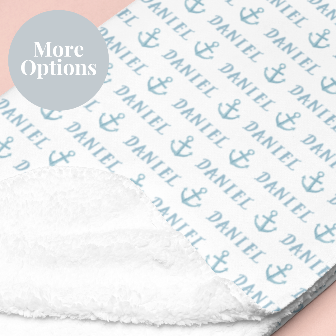 Sherpa-Lined Personalized Blanket | Anchors