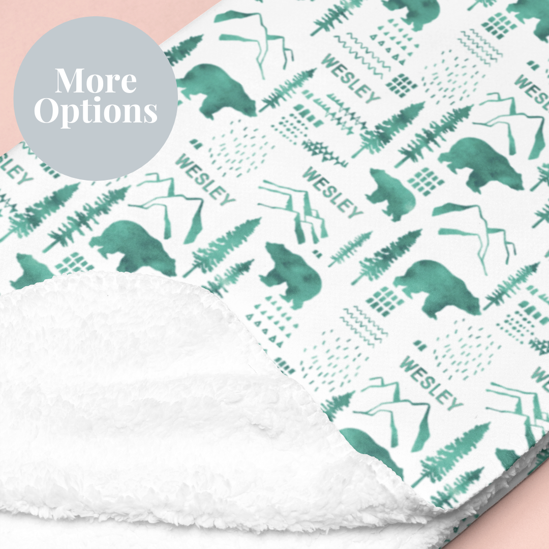 Sherpa-Lined Personalized Blanket | Woodland