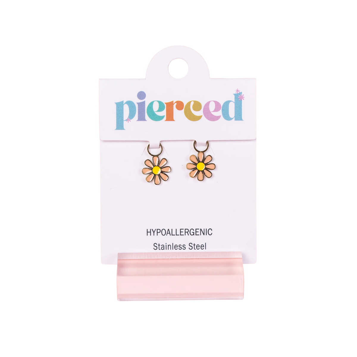 Pierced Peach Daisy Earring Charms
