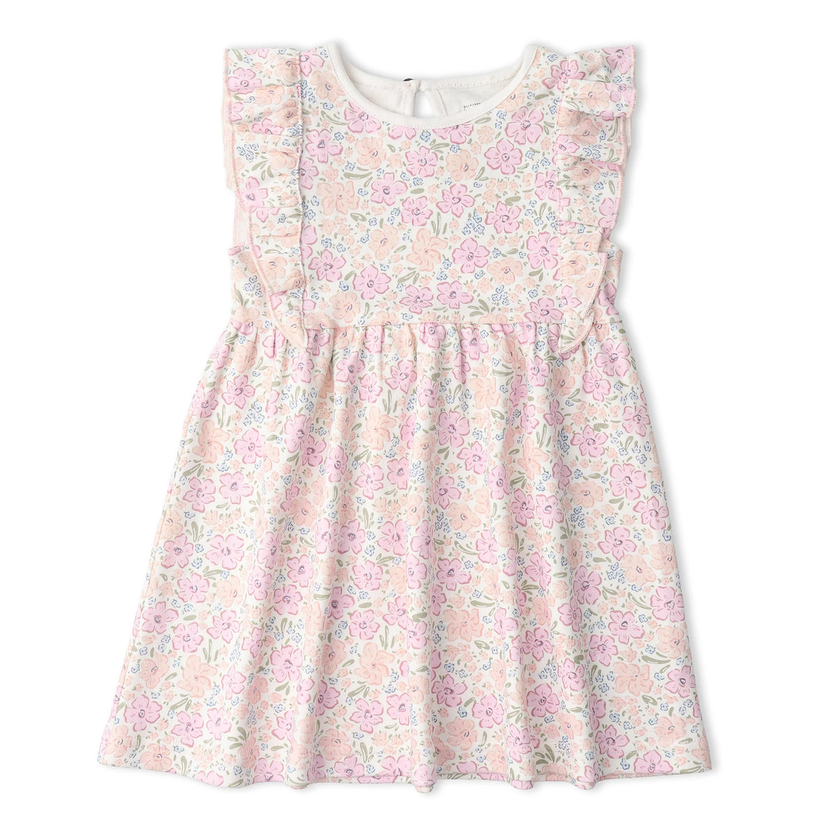 Organic Flutter Dress / Peony