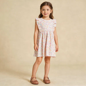 Organic Flutter Dress / Peony