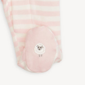 Magnetic Me Magnetic Organic Cotton Footie / Pink Stripe