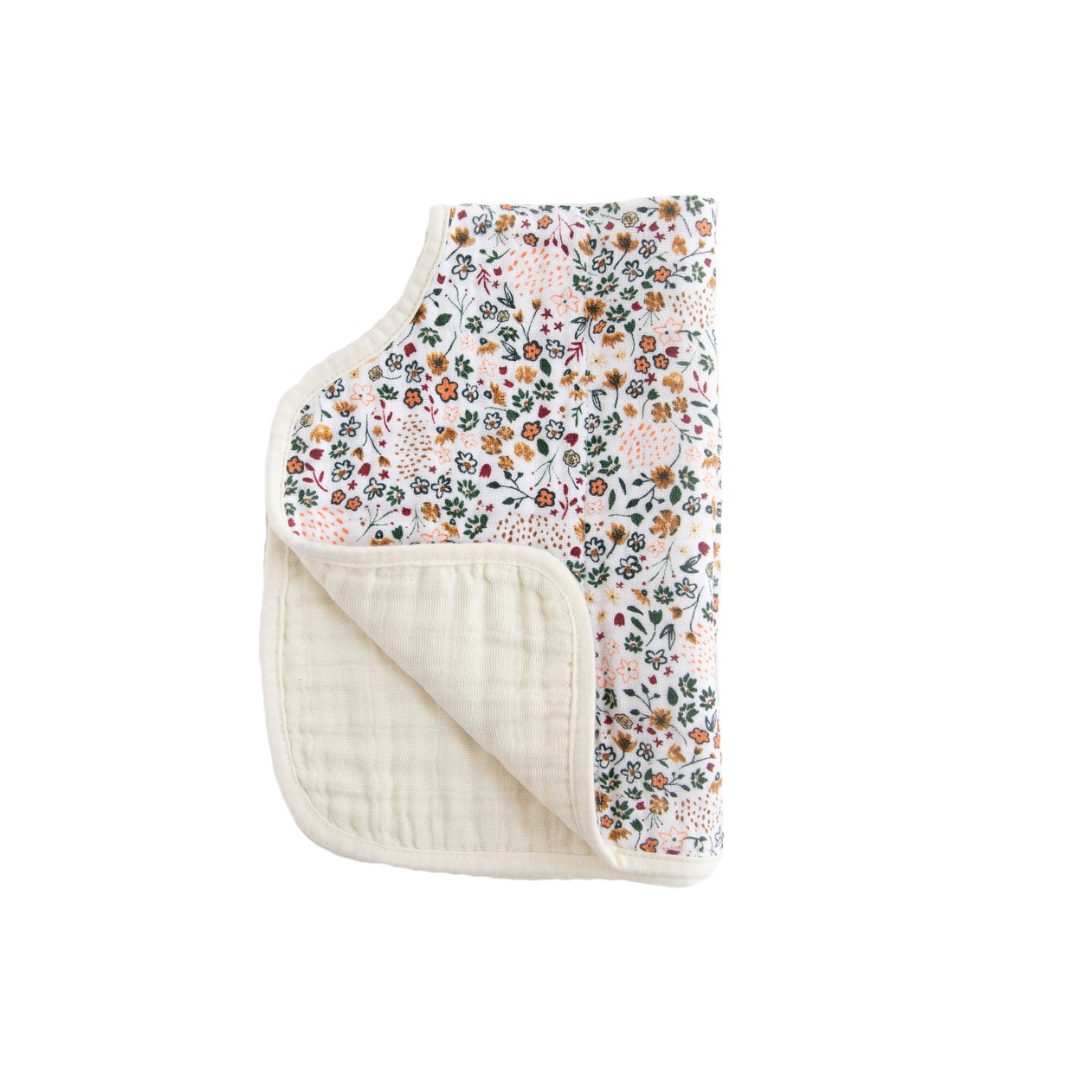 Little Unicorn Cotton Muslin Burp Cloth / Pressed Petals