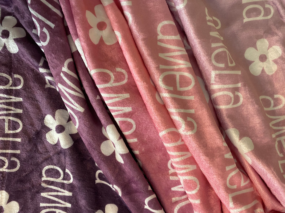 Plush Minky Fleece Personalized Blanket | Princess Ombre