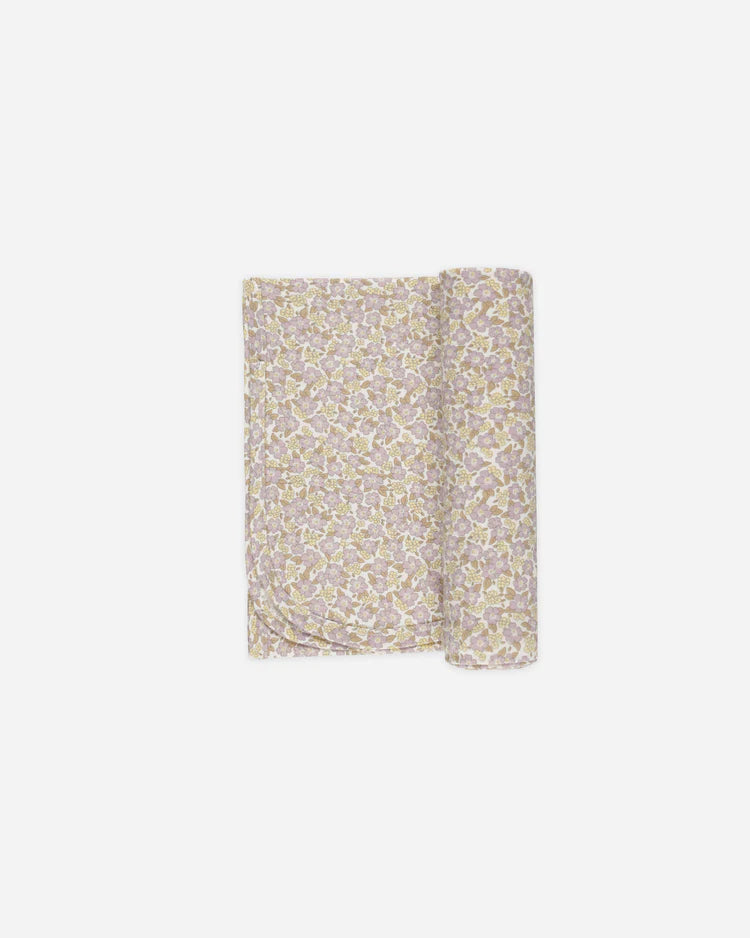 Quincy Mae Bamboo Swaddle Blanket / Purple Floral