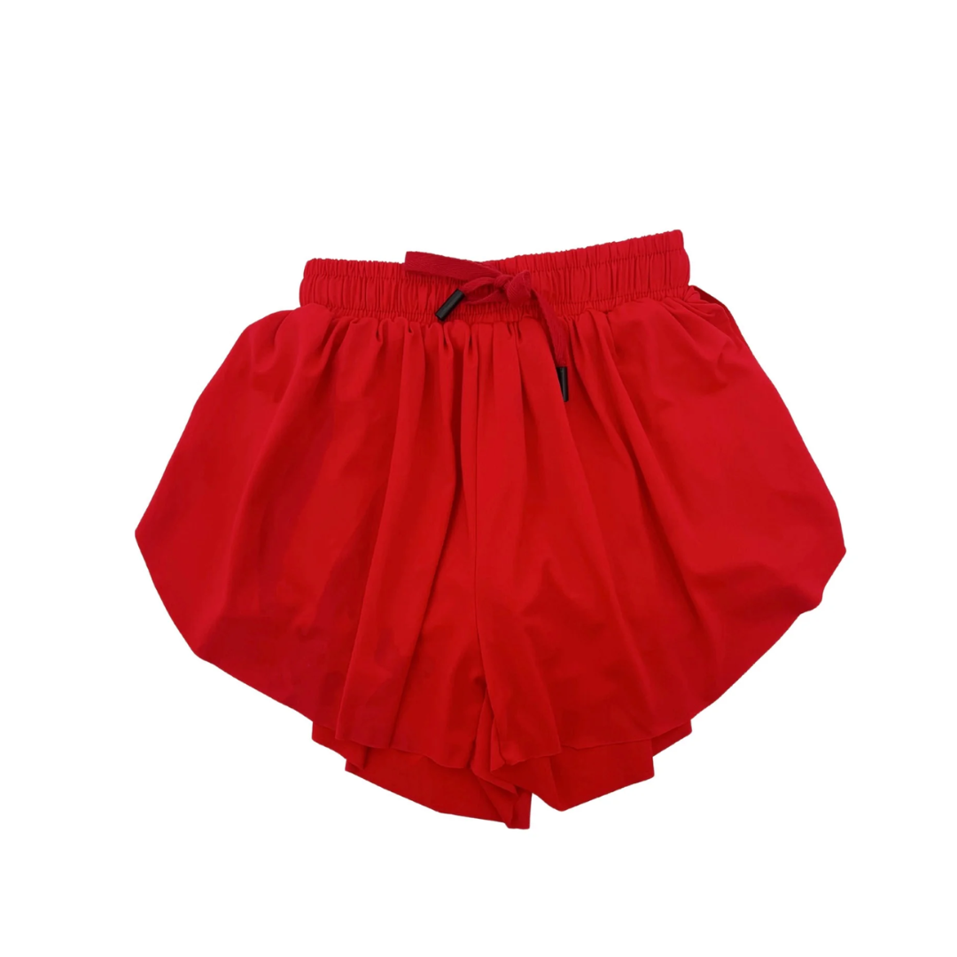 Girl's Butterfly Athletic Shorts / Red