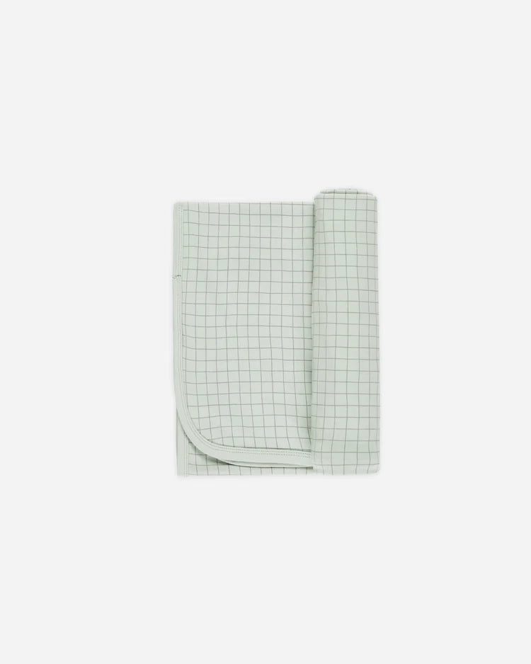 Quincy Mae Bamboo Swaddle Blanket / Sage Grid