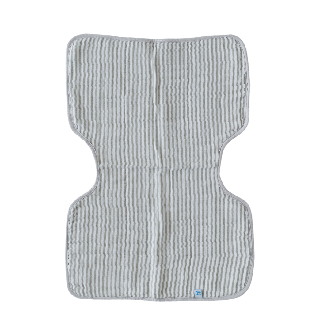 Little Unicorn Cotton Muslin Burp Cloth / Grey Stripe