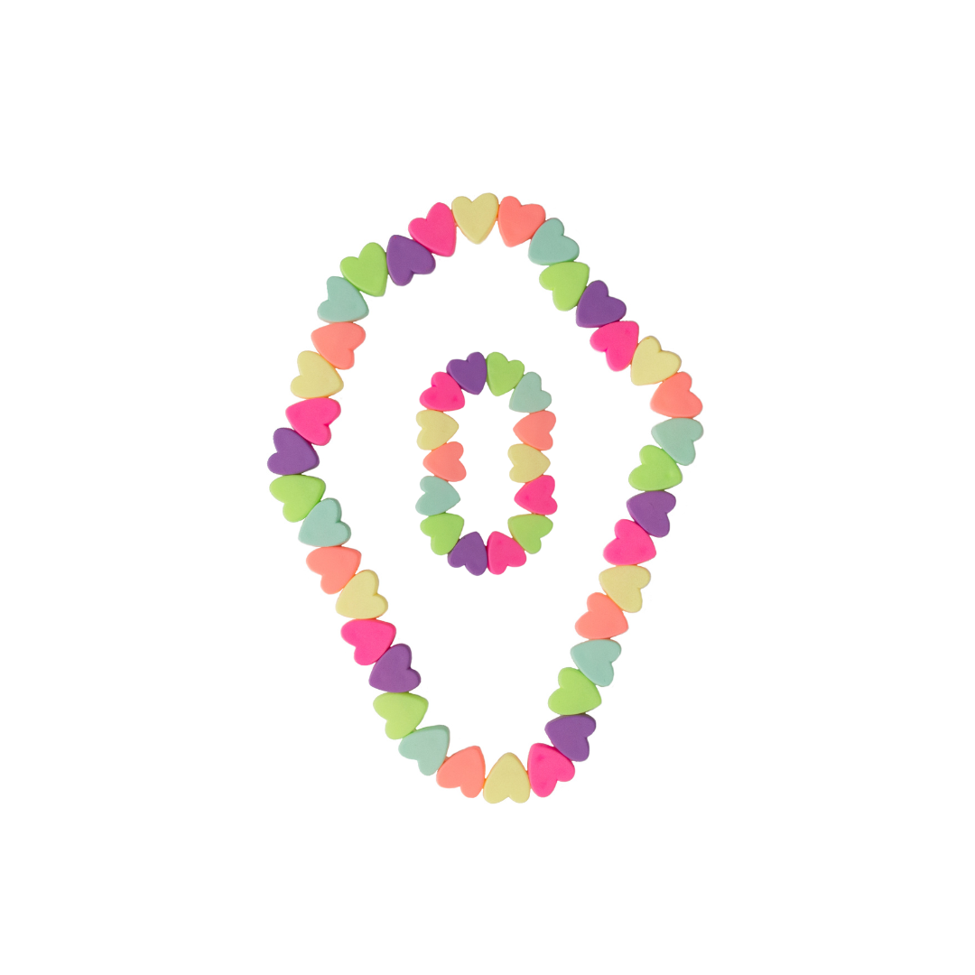Sweet Tart Heart Necklace & Bracelet Set