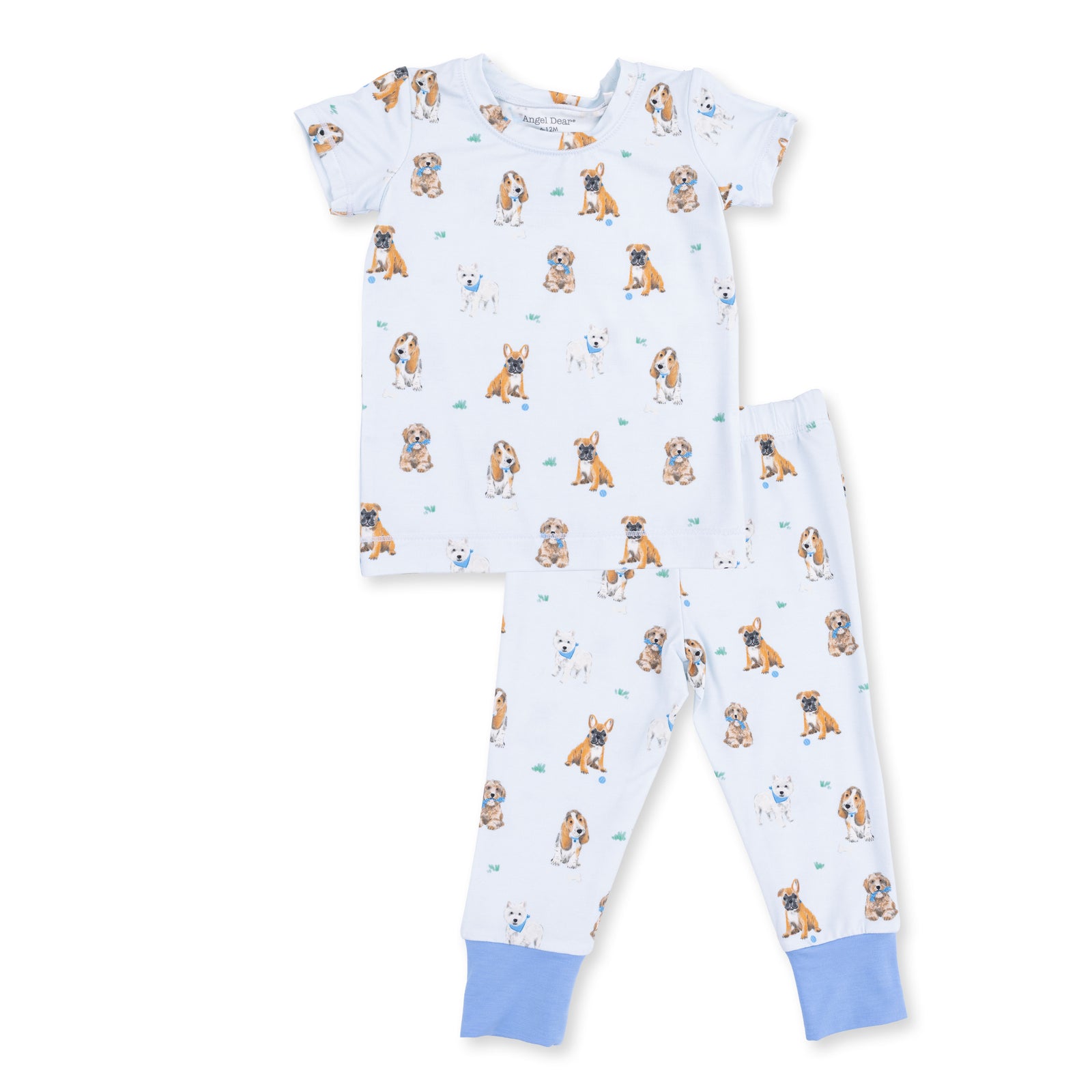 Bestie Dogs Short Sleeve Loungewear Set / Blue