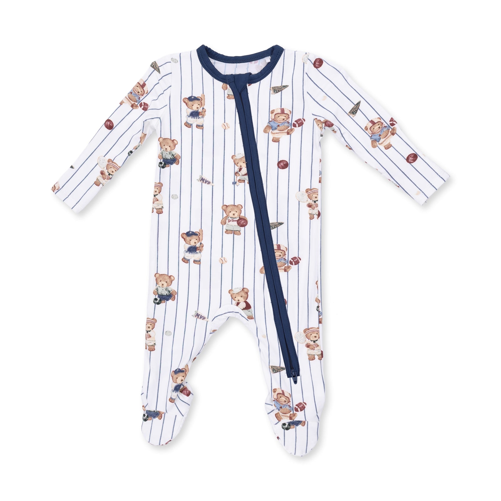 Mixed Sports Bears 2 Way Zipper Footie