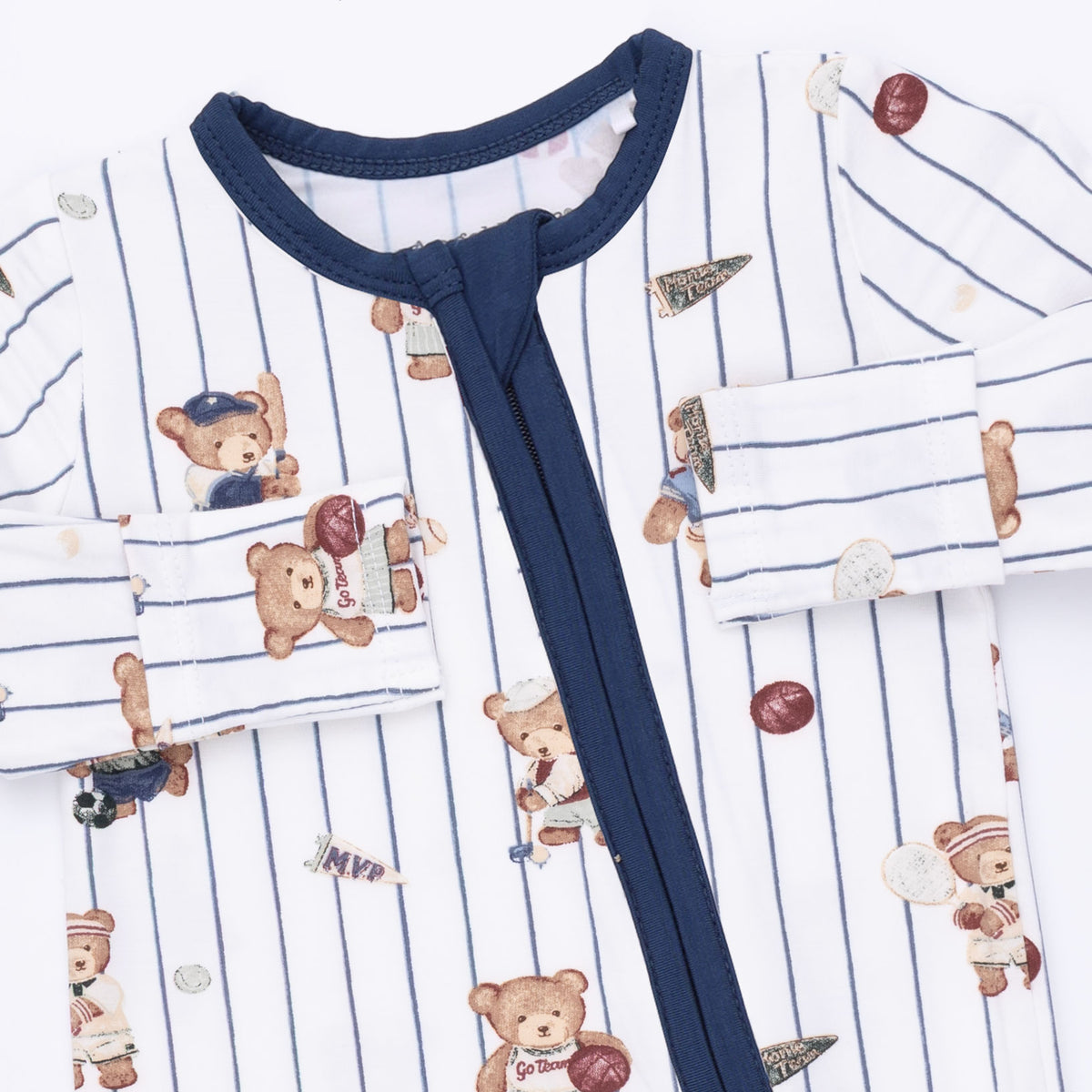 Mixed Sports Bears 2 Way Zipper Footie