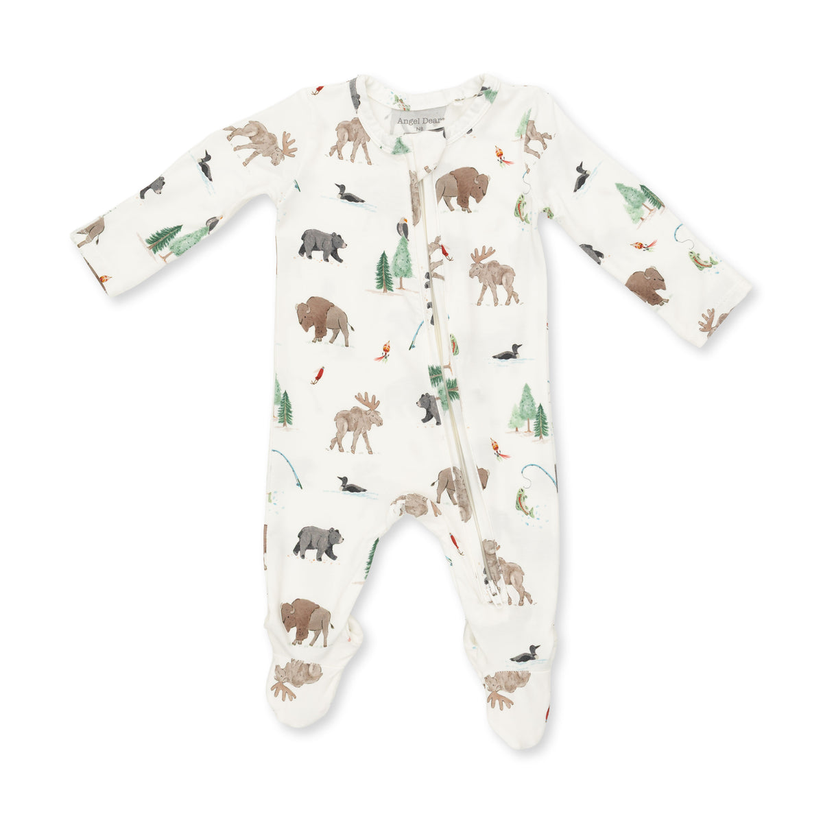 Northern Woodland Animals 2 Way Zipper Footie