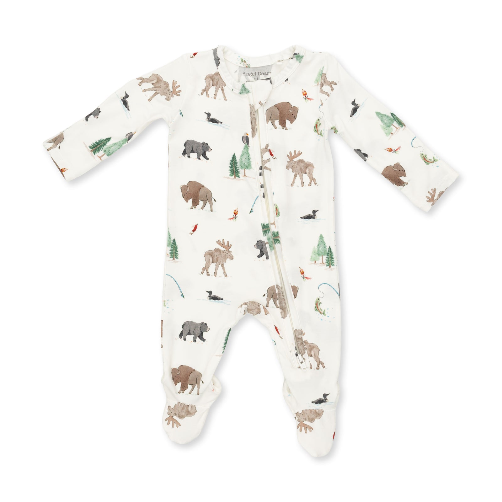 Northern Woodland Animals 2 Way Zipper Footie