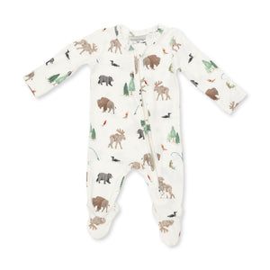 Northern Woodland Animals 2 Way Zipper Footie