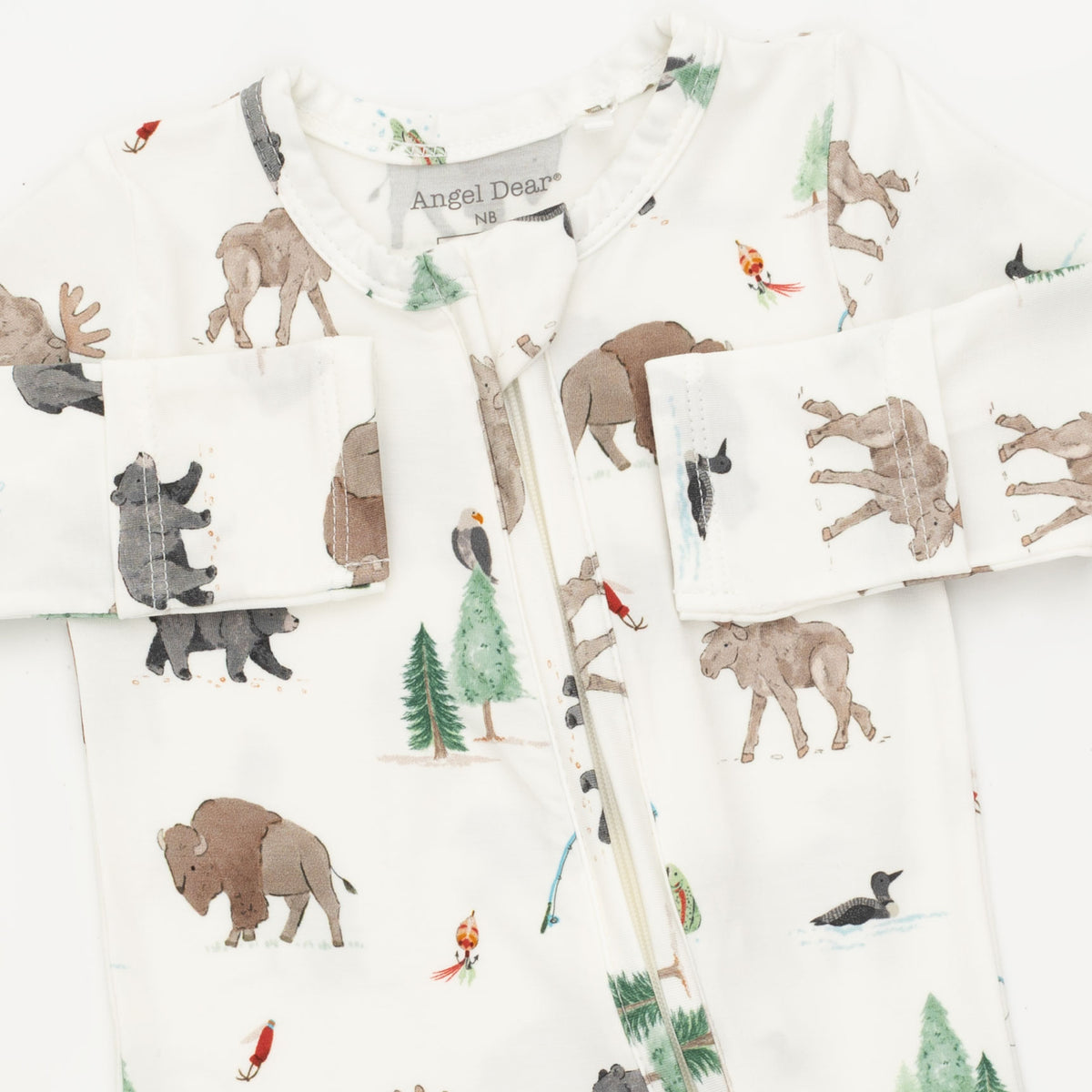 Northern Woodland Animals 2 Way Zipper Footie