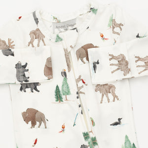 Northern Woodland Animals 2 Way Zipper Footie