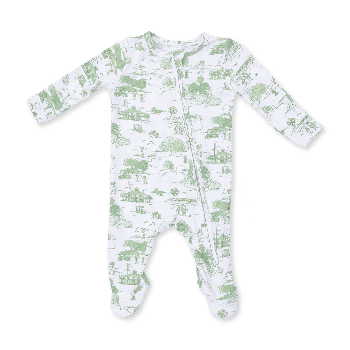 Golf Toile Green 2 Way Zipper Footie